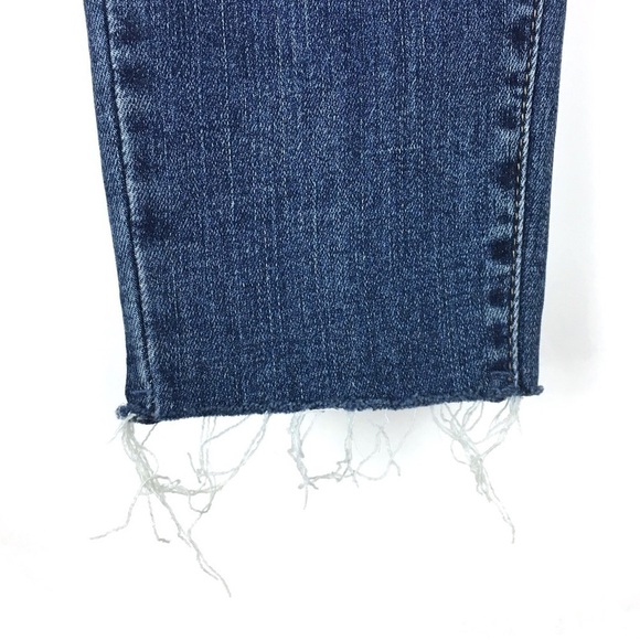 UNIQLO Jeans Skinny Tapered Mid Rise Ultra Stretch Distressed Raw Hem Size 24 - Picture 6 of 12